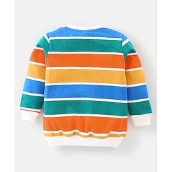 Babyhug Cotton Full Sleeves Sweatshirt With Text & Stripes Graphics Pack Of 2 - Multicolour