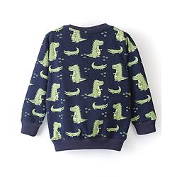 Babyhug Cotton Knit Full Sleeves Sweatshirt Dino Print Pack of 2 - Blue & Yellow