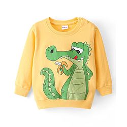 Babyhug Cotton Knit Full Sleeves Sweatshirt Dino Print Pack of 2 - Blue & Yellow