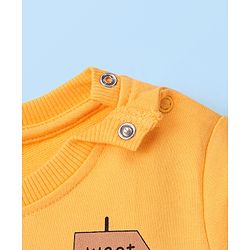 Babyhug Cotton Full Sleeves Graphic Tiger Print Sweatshirts Pack of  2 - White Melange & Yellow