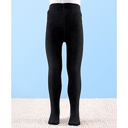 Cutewalk by Babyhug Non Terry Footed Anti Bacterial Solid Tights - Black