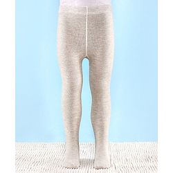 Cutewalk by Babyhug Non Terry Footed Anti Bacterial Solid Tights - Ecru Melange
