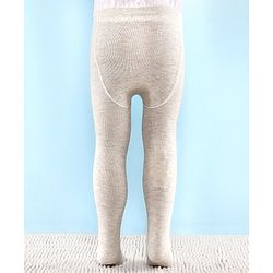 Cutewalk by Babyhug Non Terry Footed Anti Bacterial Solid Tights - Ecru Melange