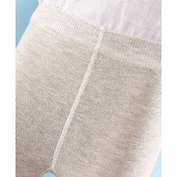 Cutewalk by Babyhug Non Terry Footed Anti Bacterial Solid Tights - Ecru Melange