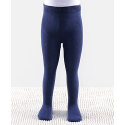 Cutewalk by Babyhug Non Terry Footed Anti Bacterial Solid  Tights - Navy Blue
