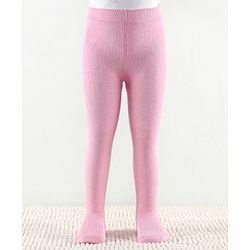 Cute Walk by Babyhug Anti Bacterial Tights Solid Design - Pink