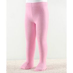 Cute Walk by Babyhug Anti Bacterial Tights Solid Design - Pink