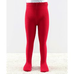 Cutewalk by Babyhug Non Terry Footed Anti Bacterial Solid  Tights - Red