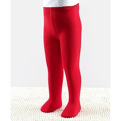 Cutewalk by Babyhug Non Terry Footed Anti Bacterial Solid  Tights - Red