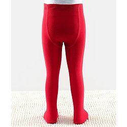 Cutewalk by Babyhug Non Terry Footed Anti Bacterial Solid  Tights - Red