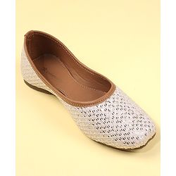 Cute Walk by Babyhug Slip On Mojaris With Sequins Detailing -Gold