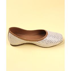 Cute Walk by Babyhug Slip On Mojaris With Sequins Detailing -Gold