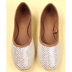 Cute Walk by Babyhug Slip On Mojaris With Sequins Detailing -Gold