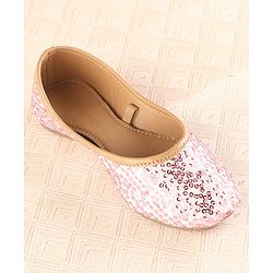 Cute Walk by Babyhug Slip On Mojaris with Sequins Detailing - Pink