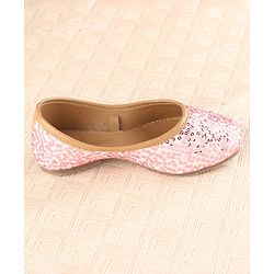 Cute Walk by Babyhug Slip On Mojaris with Sequins Detailing - Pink