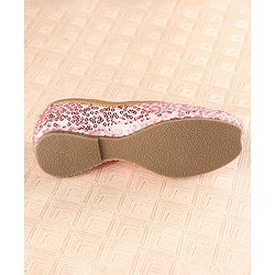Cute Walk by Babyhug Slip On Mojaris with Sequins Detailing - Pink