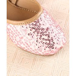 Cute Walk by Babyhug Slip On Mojaris with Sequins Detailing - Pink