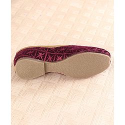 Cute Walk by Babyhug Slip On Mojaris with Sequins & Embroidery Detailing - Purple