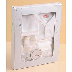 Babyhug 100 % Cotton Baby Clothing Gift Sets Pack of 7 - White