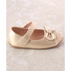 Cute Walk by Babyhug Bellies with Velcro Closure & Bow Applique - Golden