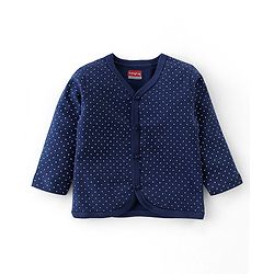 Babyhug 100% Cotton Full Sleeves Front Open Vests Floral & Dot Print Pack of 3- Pink Blue & Red