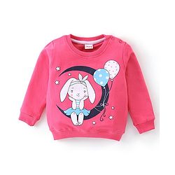 Babyhug Cotton Knit Full Sleeves Sweatshirts with Star Print Pack of 2 - Pink & Navy Blue