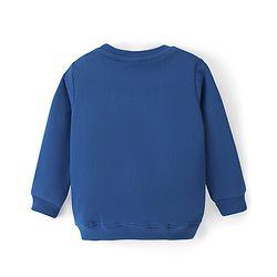 Babyhug Cotton Knit Full Sleeves Sweatshirt Text Print - Navy Blue