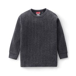 Babyhug Cotton Full Sleeves Solid Thermal Vest-Dark Grey