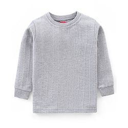 Babyhug Cotton Full Sleeves Solid Thermal Vest-Light Grey