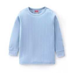 Babyhug Cotton Full Sleeves Solid Thermal Vest- Blue