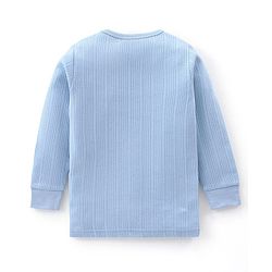 Babyhug Cotton Full Sleeves Solid Thermal Vest- Blue