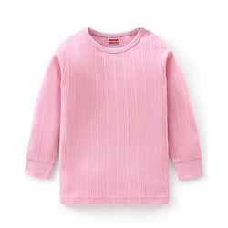 Babyhug Cotton Full Sleeves Solid Thermal Vest- Pink