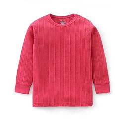Babyhug Cotton Full Sleeves Solid Thermal Vest- Coral