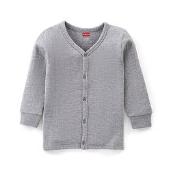 Babyhug Full Sleeves Solid Thermal Vest - Light Grey