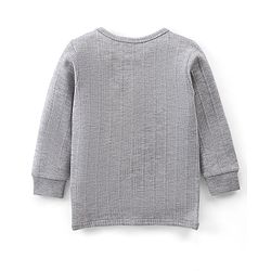 Babyhug Full Sleeves Solid Thermal Vest - Light Grey
