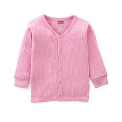 Babyhug Cotton Full Sleeves Thermal Vest Solid Colour - Pink