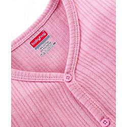 Babyhug Cotton Full Sleeves Thermal Vest Solid Colour - Pink
