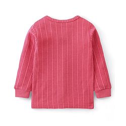 Babyhug Full Sleeves Front Open Solid Color Thermal Wear - Coral