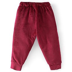 Babyhug Full Sleeves Winter Wear Set Mini Influences Print - Maroon