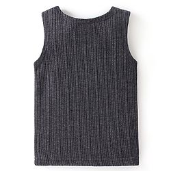 Babyhug Sleeveless Solid Thermal Vest - Dark Grey