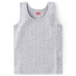 Babyhug Sleeveless Solid Thermal Vest - Light Grey
