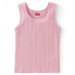 Babyhug Sleeveless Solid Thermal Vest - Pink