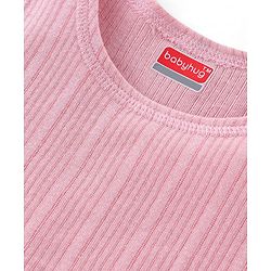 Babyhug Sleeveless Solid Thermal Vest - Pink