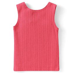 Babyhug Cotton  Sleeveless Solid Thermal Vest - Coral