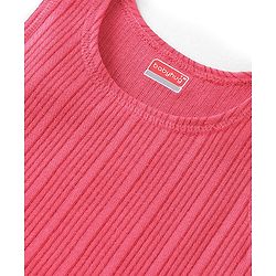 Babyhug Cotton  Sleeveless Solid Thermal Vest - Coral