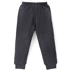 Babyhug Cotton Blend Full Length Thermal Leggings Solid Colour- Dark Grey