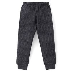 Babyhug Cotton Blend Full Length Thermal Leggings Solid Colour- Dark Grey
