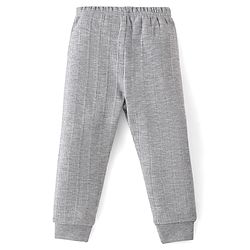 Babyhug Cotton Blend Full Length Thermal Leggings Solid- Light Grey