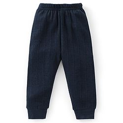 Babyhug Cotton Blend Full Length Thermal Legging Solid Colour - Dark Navy Blue