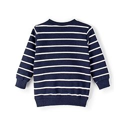 Babyhug Cotton Knit Full Sleeves Sweatshirt With Bus Graphics & Applique - Navy Blue